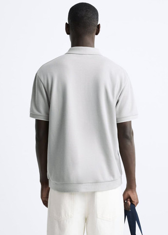 Мятная футболка-поло для мужчин Zara однотонная