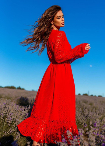 Красное кэжуал платье No Brand однотонное