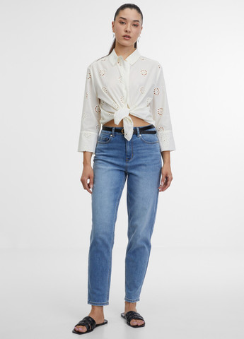 Белая кэжуал рубашка однотонная Orsay