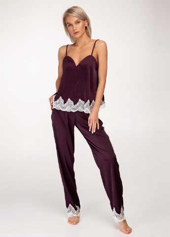 Фиолетовая всесезон пижама (топ, брюки) майка + брюки TM Sambario