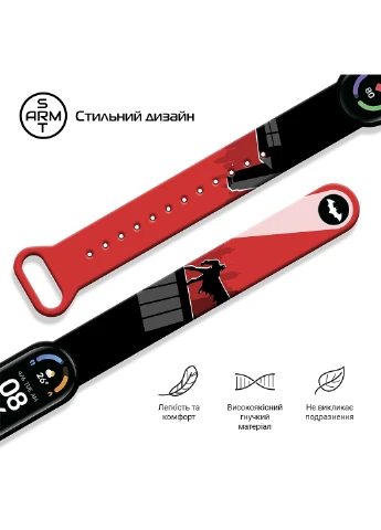 Ремінець Black (ARM59264) ArmorStandart Superhero для Xiaomi Mi Band 6/5 Bat siluet (238135747)