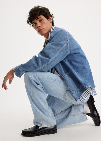 Голубые демисезонные прямые джинсы Levi Strauss & Co