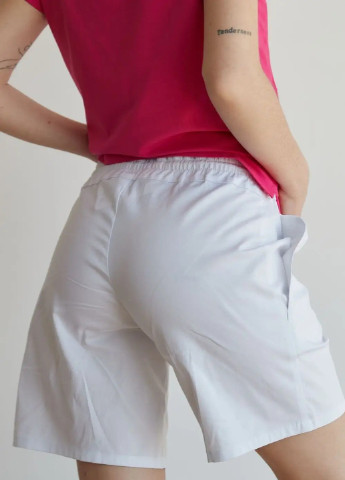 Білі легкі шорти для вагітних бавовняні з поясною резинкою під животик дуже зручні To Be (253020964)