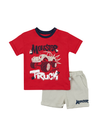 Красный летний комплект (футболка, шорты) Ляля