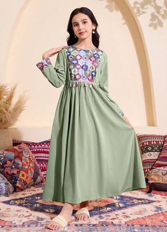 Фисташковое платье SHEIN (366512760)