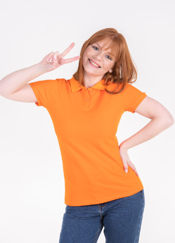Оранжевая женская футболка-футболка поло женская TvoePolo однотонная