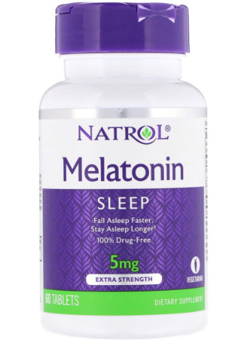 Мелатонин, С Повышенной Силой Действия, 5 мг,, 60 таблеток Natrol (228291900)