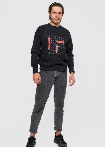 Черный свитшот мужской YAPPI рисунок (250563832)