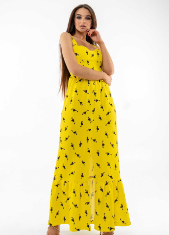 Летний женский сарафан джемма сф 0520 жёлтый Ри Мари однотонный