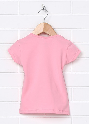 Розовая летняя футболка с коротким рукавом Degacci