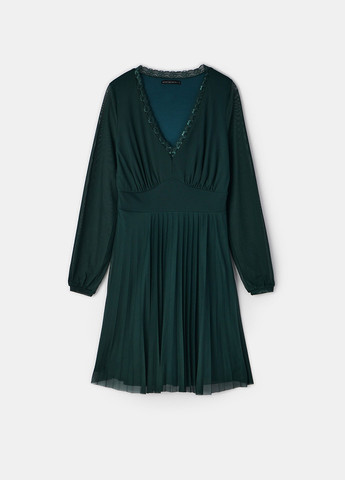 Темно-зеленое кэжуал платье Mohito однотонное