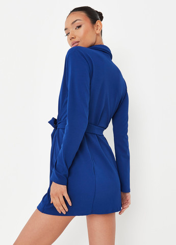 Синя кежуал сукня на запах Missguided однотонна