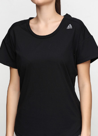 Черная летняя футболка с коротким рукавом Reebok