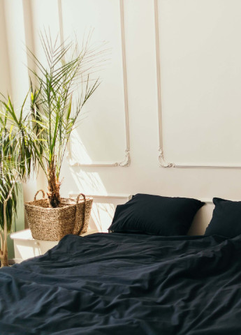 Комплект белья из вареного хлопка Black (полуторный) Leglo (253876235)