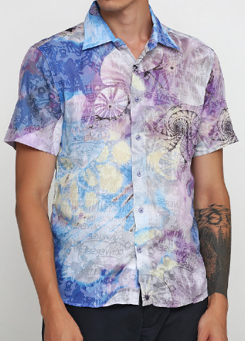 Бледно-фиолетовая кэжуал рубашка с абстрактным узором RW