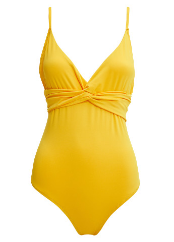 Желтый летний купальник слитный DeFacto