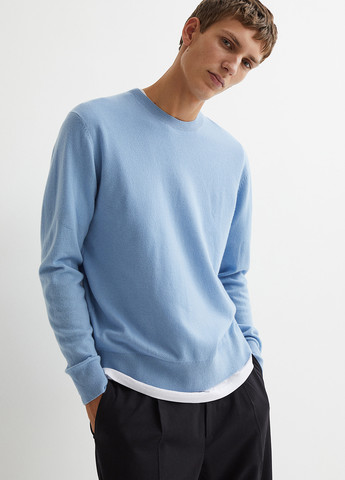 Голубой демисезонный свитер джемпер H&M