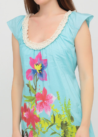 Блакитна кежуал сукня футляр The J. Peterman Company з квітковим принтом