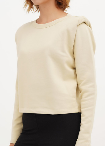 Светло-бежевый свитшот H&M однотонный без декора (366276418)