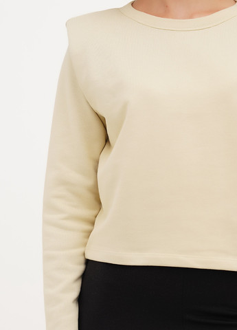 Светло-бежевый свитшот H&M однотонный без декора (366276418)