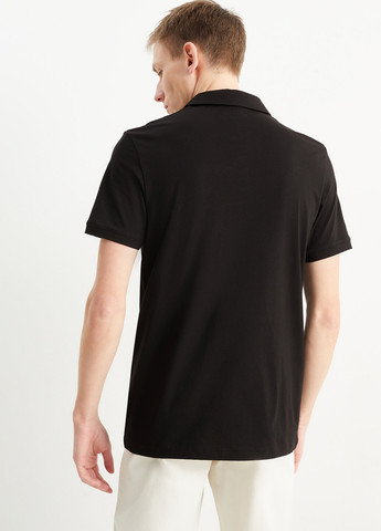 Черная футболка-поло для мужчин C&A однотонная