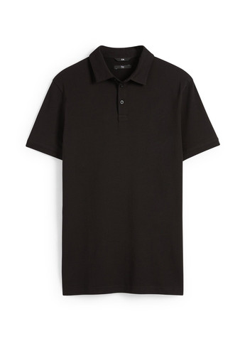 Черная футболка-поло для мужчин C&A однотонная