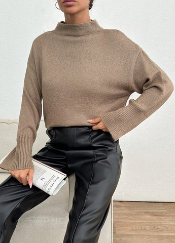 Темно-бежевый демисезонный свитер SHEIN