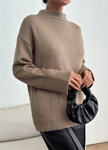 Темно-бежевый демисезонный свитер SHEIN