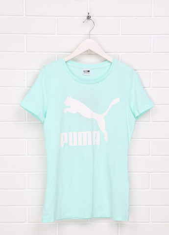 Мятная демисезонная футболка Puma Classics Logo Tee G