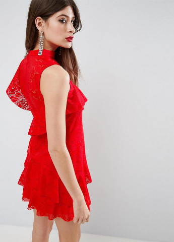 Красное коктейльное платье бандажное Asos однотонное
