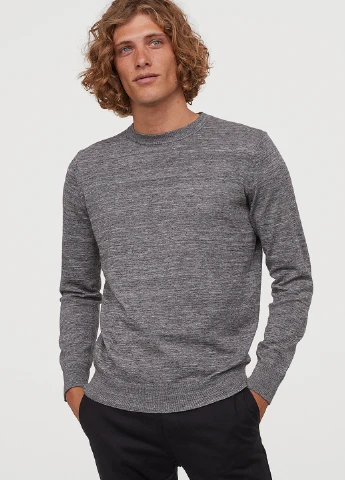 Серый зимний свитер джемпер H&M