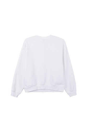 Свитшот H&M - Свободный крой рисунок белый кэжуал хлопок, трикотаж - (266041805)