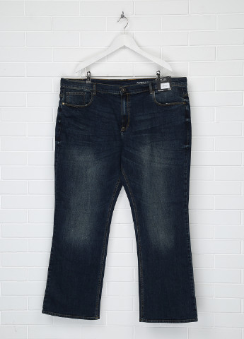 Темно-синие демисезонные буткат фит джинсы F&F