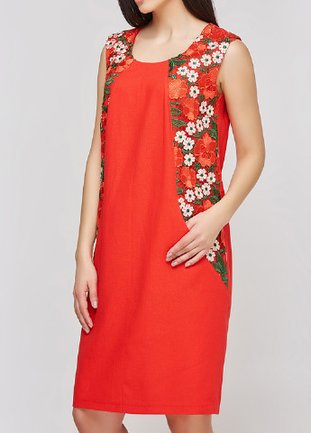 Красное кэжуал платье DANNA с цветочным принтом