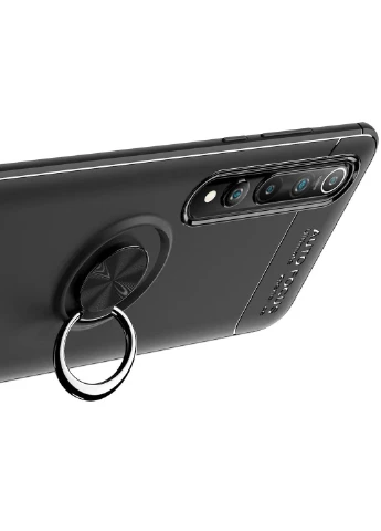TPU чохол ColorRing під магнітний тримач (opp) для Xiaomi Mi 10 / Mi 10 Pro Чорний / Чорний (is_00000035400_5) Deen (237834973)