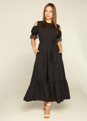 Черное коктейльное платье Majaly