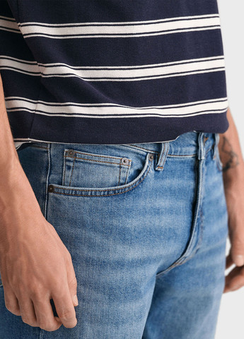 Синие демисезонные регюлар фит джинсы Gant