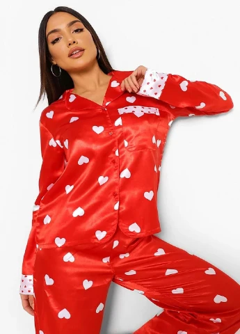 Красная всесезон пижама Boohoo