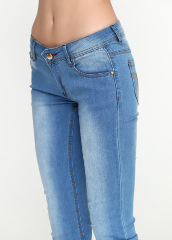 Голубые демисезонные прямые джинсы Mirafra