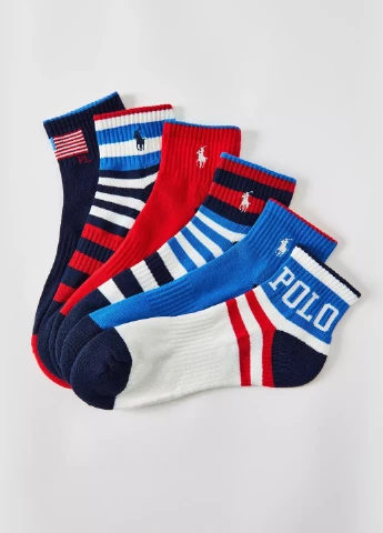 Комбіновані шкарпетки (6 пар) Ralph Lauren смужки (372983367)