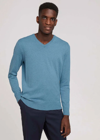 Голубой демисезонный пуловер пуловер Tom Tailor