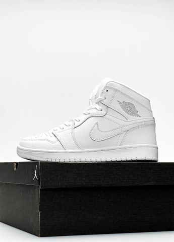 Белые всесезонные кроссовки Nike Jordan 1 X High All White