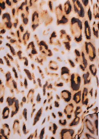 Оранжевая летняя многослойная блуза принт "леопард" венера оранжевый Tatiana