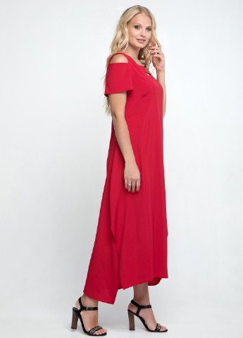 Красное кэжуал платье а-силуэт A'll Posa однотонное