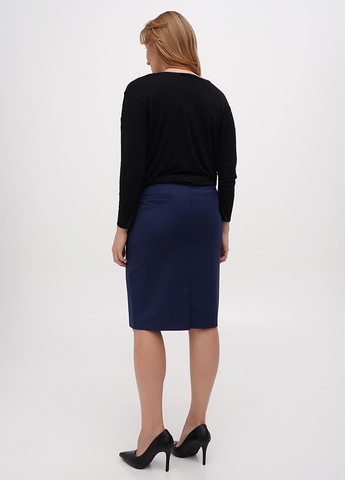 Темно-синяя кэжуал однотонная юбка Sassofono карандаш