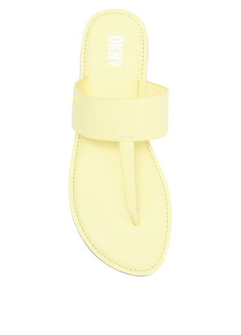 Желтые пляжные, кэжуал вьетнамки DKNY с логотипом