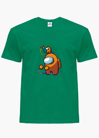 Зелена демісезонна футболка дитяча амонг ас помаранчевий (among us orange) (9224-2413) MobiPrint