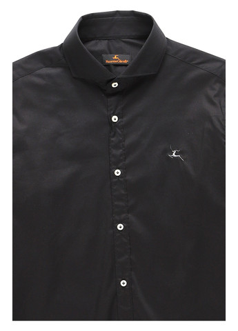 Черная классическая, кэжуал рубашка однотонная Nazarenogabrielli