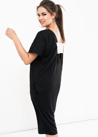 Черное кэжуал платье New Style однотонное