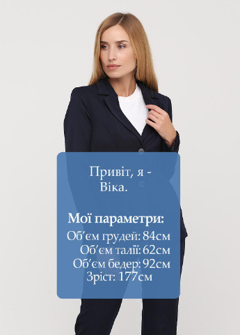 Темно-синий женский жакет Olga Shyrai for PUBLIC&PRIVATE однотонный - демисезонный